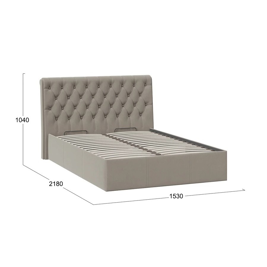 Кровать с ПМ «Скарлет» Тип 1 (с подъемным механизмом) без заглушины Велюр Мокко темный