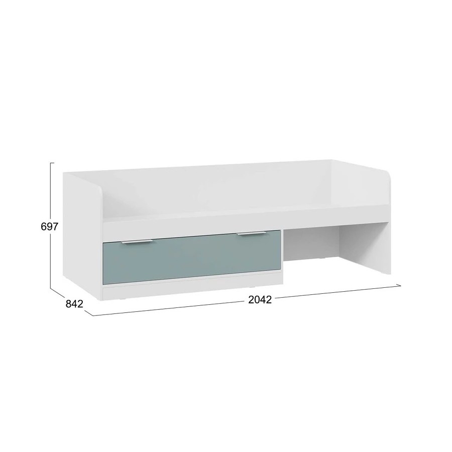 Кровать комбинированная «Марли» Тип 1 - 403.008.000 Белый, Серо-голубой