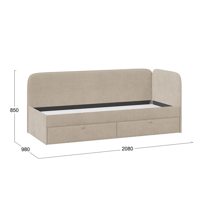 Кровать с мягкой обивкой «Молли» Тип 1 Микровелюр Scandi Cream 03