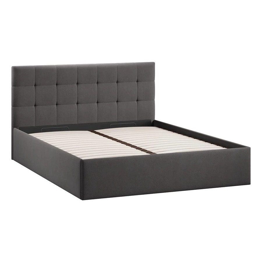 Кровать без ПМ «Джоли» Тип 1 (без подъемного механизма) Велюр Графит 160 см