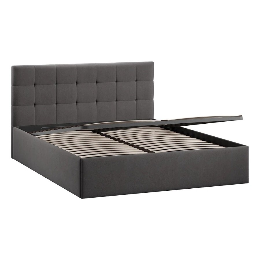 Кровать с ПМ «Джоли» Тип 1 (с подъемным механизмом) с заглушиной Велюр Графит 160 см