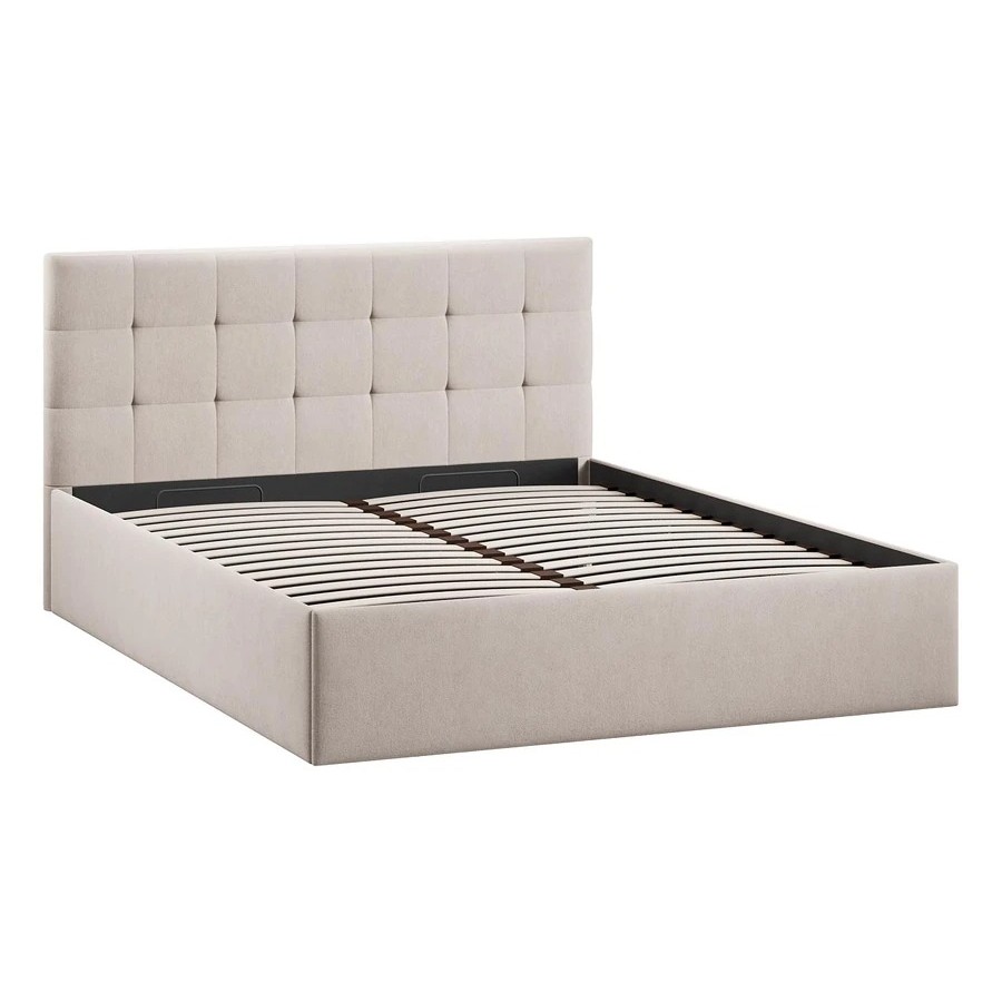 Кровать без ПМ «Джоли» Тип 1 (без подъемного механизма) Велюр Мокко светлый 160 см