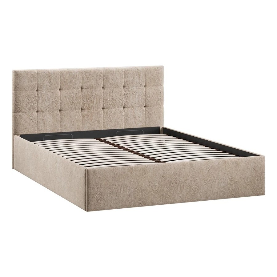 Кровать без ПМ «Джоли» Тип 1 (без подъемного механизма) Микровелюр Wellmart Dark Beige 160 см