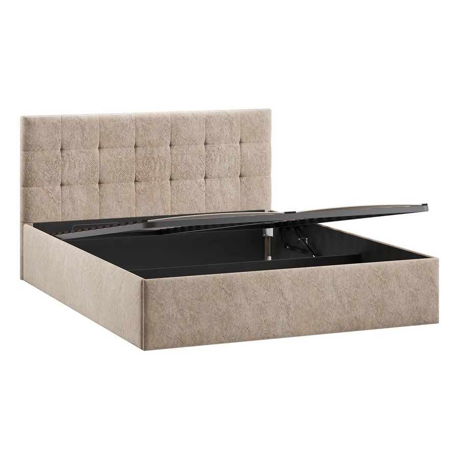 Кровать с ПМ «Джоли» Тип 1 (с подъемным механизмом) с заглушиной Микровелюр Wellmart Dark Beige 160 см