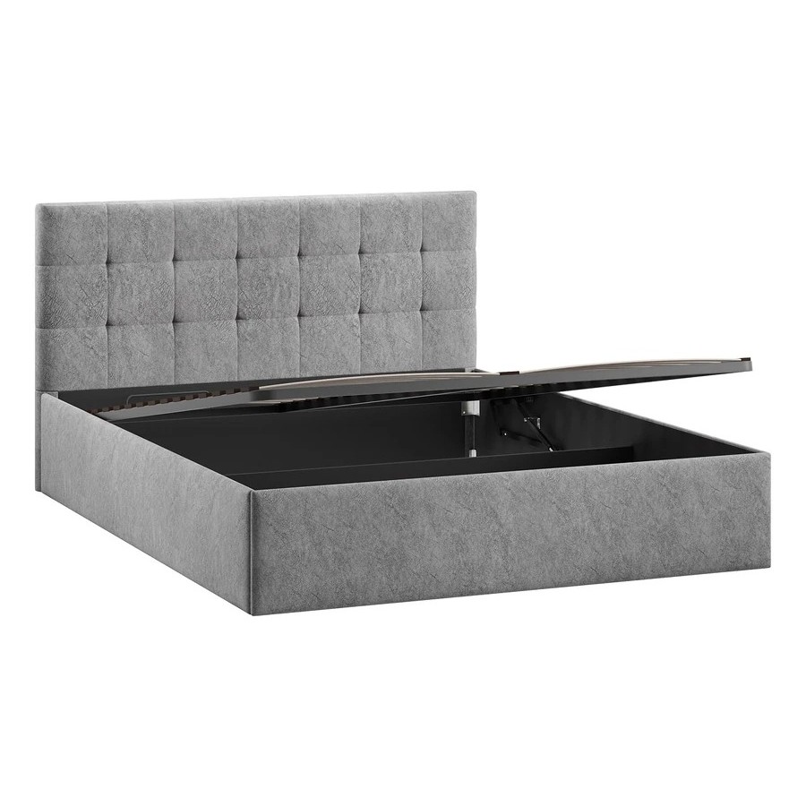 Кровать с ПМ «Джоли» Тип 1 (с подъемным механизмом) с заглушиной Микровелюр Wellmart Silver 160 см