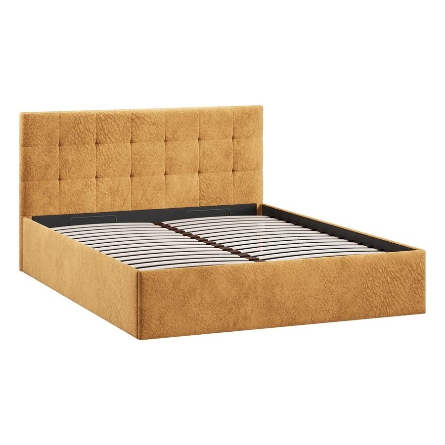 Кровать без ПМ «Джоли» Тип 1 (без подъемного механизма) Микровелюр Wellmart Yellow 160 см