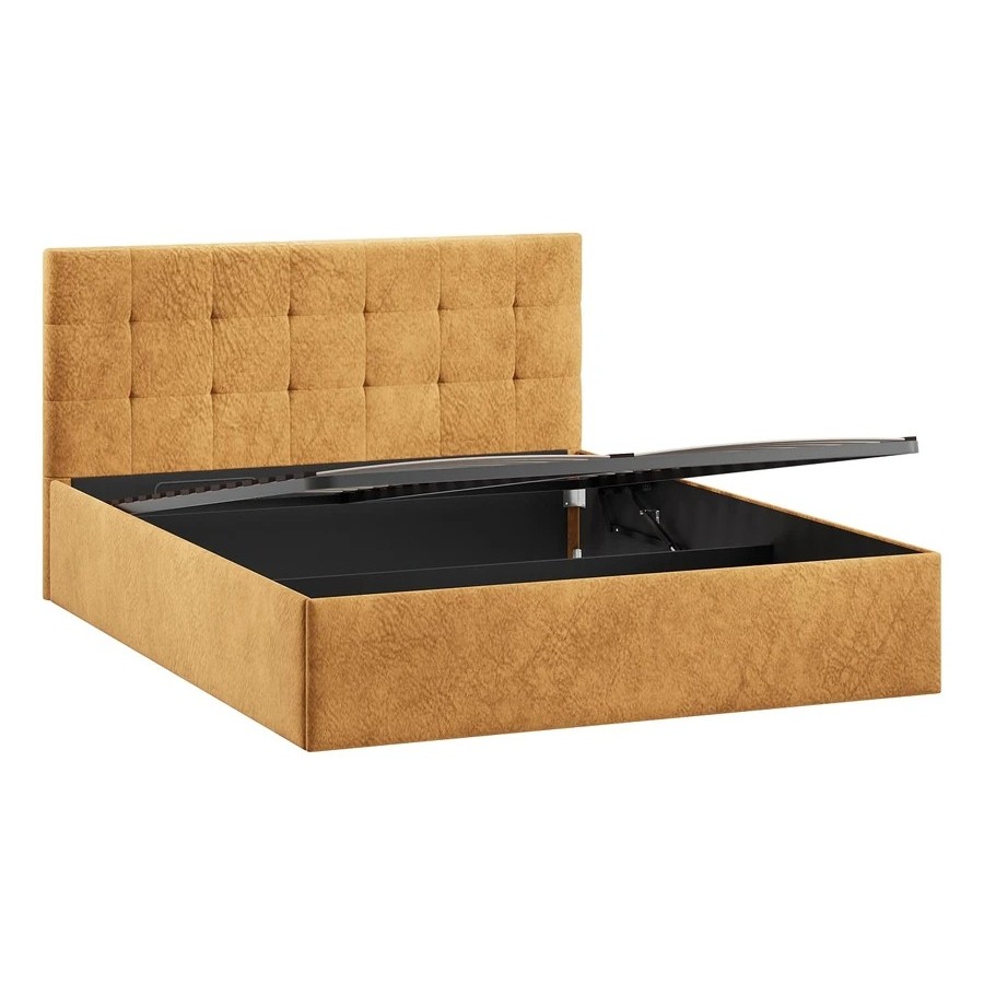 Кровать с ПМ «Джоли» Тип 1 (с подъемным механизмом) с заглушиной Микровелюр Wellmart Yellow 160 см