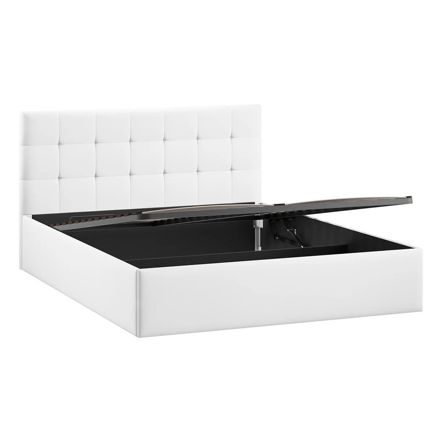 Кровать с ПМ «Джоли» Тип 1 (с подъемным механизмом) с заглушиной Экокожа Polo white 160 см