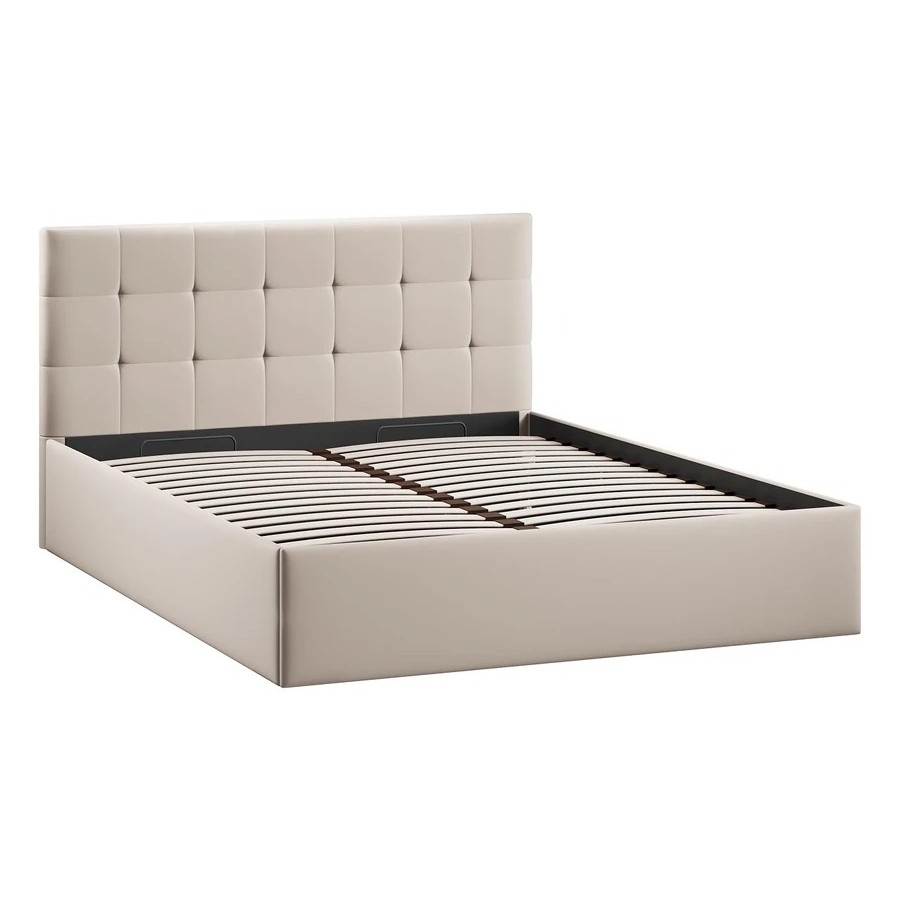 Кровать без ПМ «Джоли» Тип 1 (без подъемного механизма) Велюр Confetti Cream 160 см