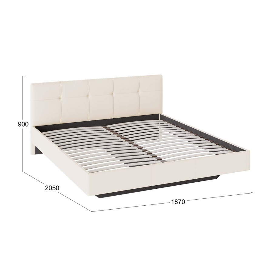 Кровать без ПМ «Элис» Тип 1 (без подъемного механизма)  Экокожа Светлая