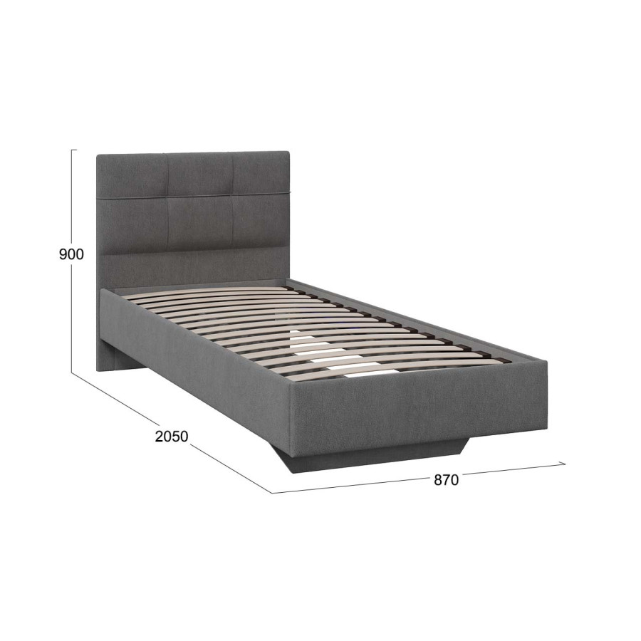 Кровать без ПМ «Элис» Тип 1 (без подъемного механизма) Велюр ultra grafit