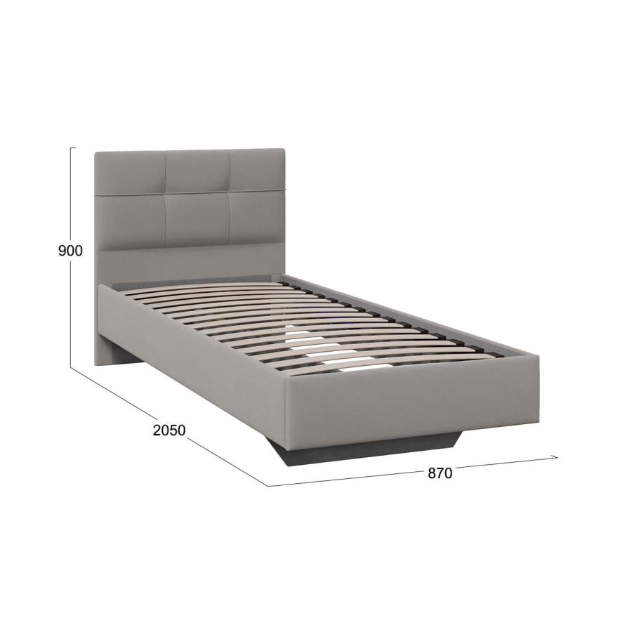 Кровать без ПМ «Элис» Тип 1 (без подъемного механизма) Велюр ultra smoke