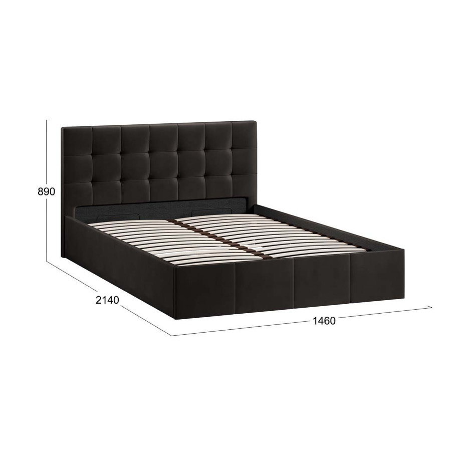 Кровать с ПМ «Эмма» (с подъемным механизмом) с заглушиной Велюр Confetti Stone