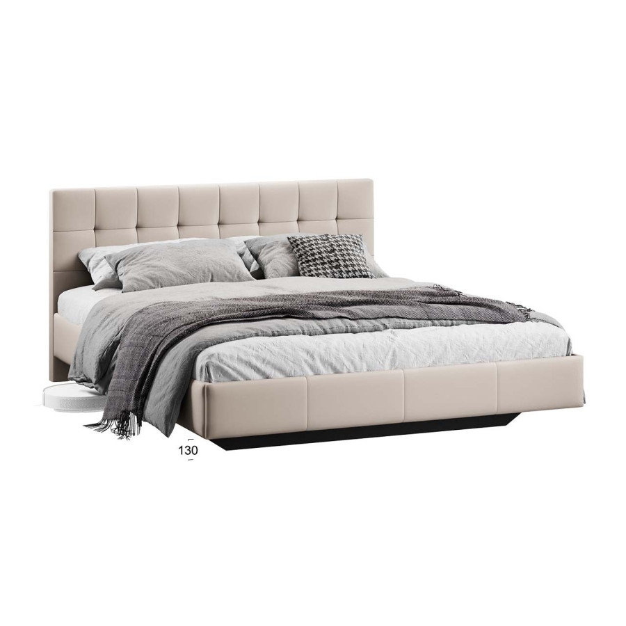 Кровать без ПМ «Эмма» Тип 1 (без подъемного механизма) Велюр Confetti Cream
