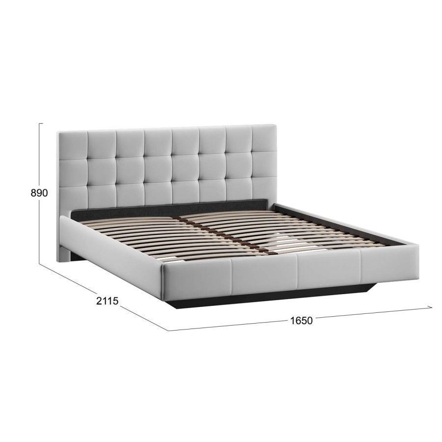 Кровать без ПМ «Эмма» Тип 1 (без подъемного механизма) Велюр Confetti Silver