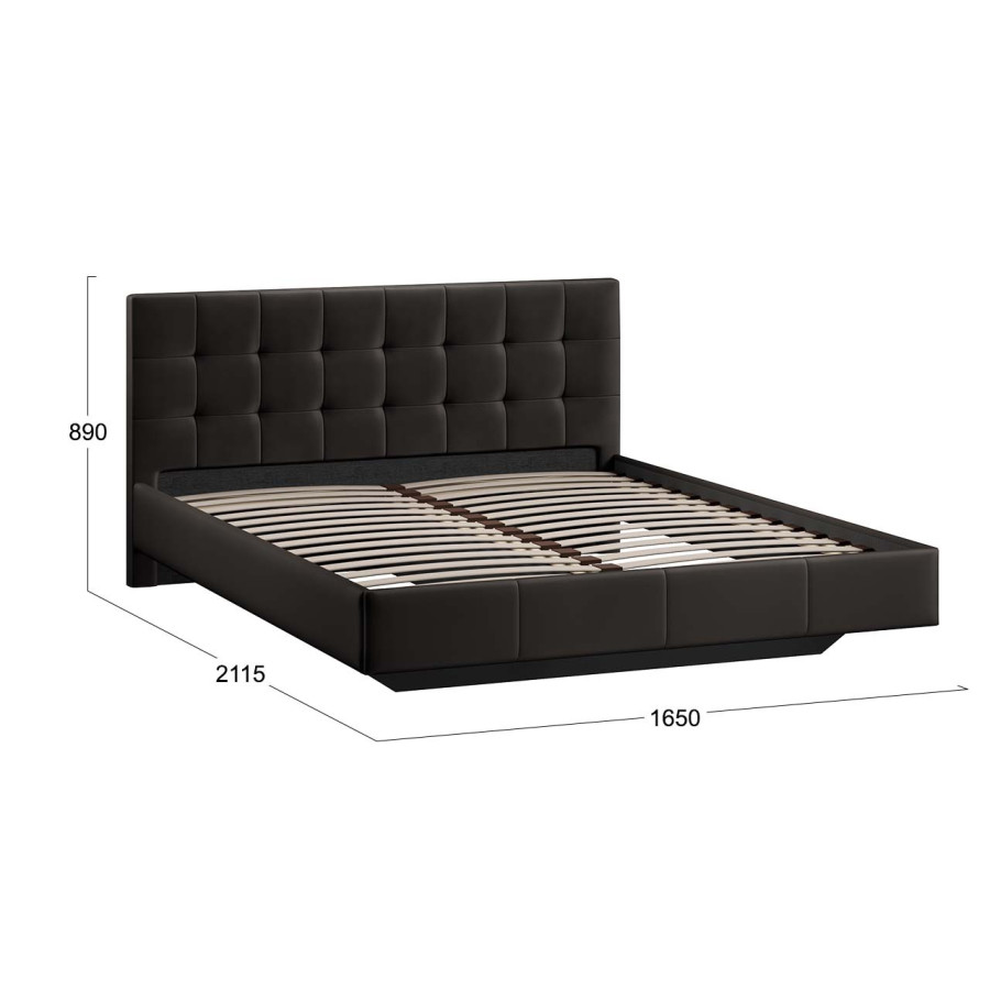 Кровать без ПМ «Эмма» Тип 1 (без подъемного механизма) Велюр Confetti Stone