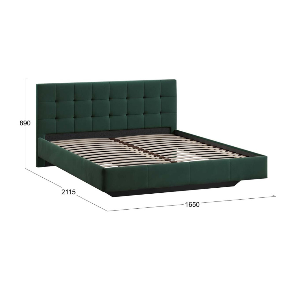 Кровать без ПМ «Эмма» Тип 1 (без подъемного механизма) Велюр Confetti Deep forest