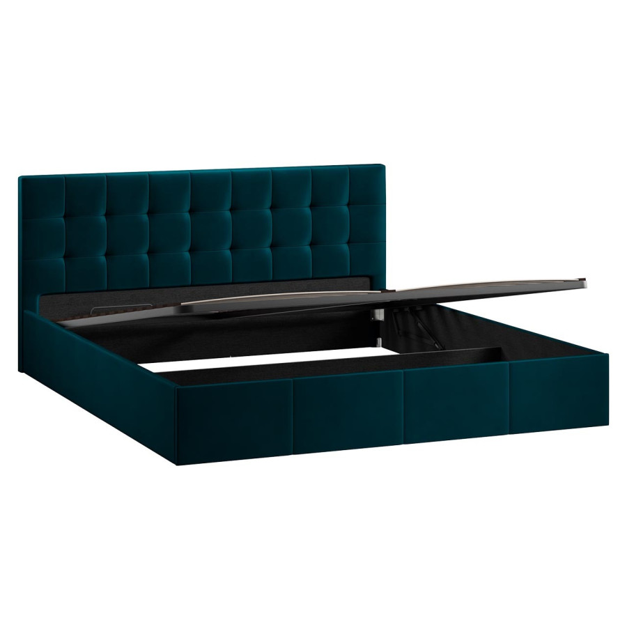 Кровать с ПМ «Эмма» (с подъемным механизмом) с заглушиной Велюр Confetti Izumrud