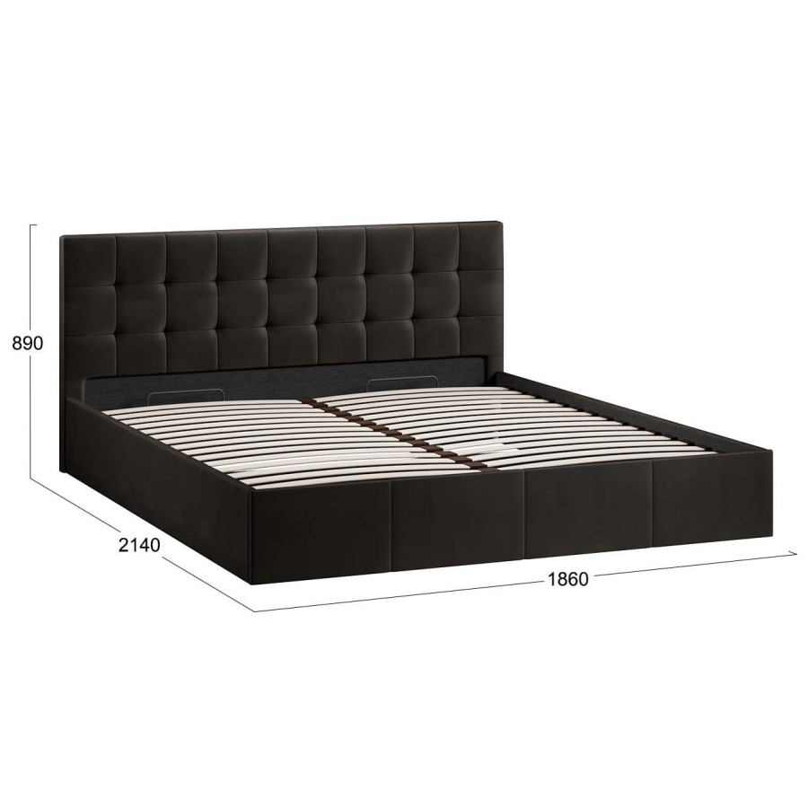 Кровать с ПМ «Эмма» (с подъемным механизмом) с заглушиной Велюр Confetti Stone