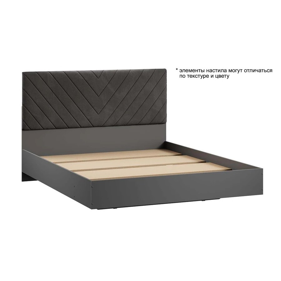 Кровать «Бетта» Тип 1 - 413.001.000 Серый графит, Велюр Серый