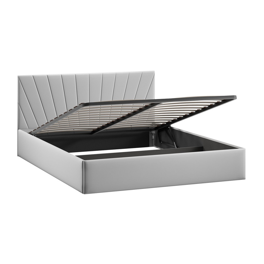 Кровать с ПМ «Эвори» Тип 1 (с подъемным механизмом) с заглушиной Велюр Confetti Silver