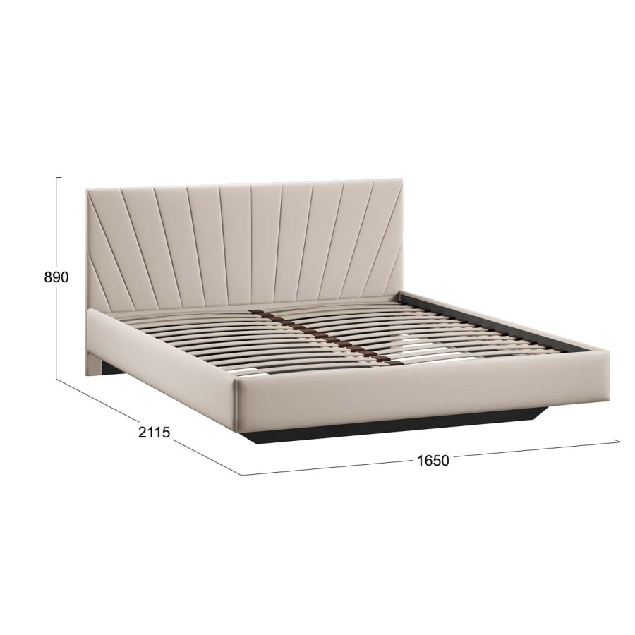 Кровать без ПМ «Эвори» Тип 1 (без подъемного механизма) Велюр Confetti Cream