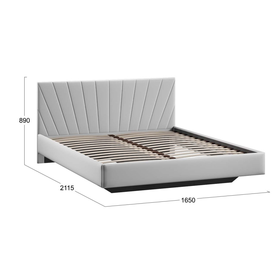 Кровать без ПМ «Эвори» Тип 1 (без подъемного механизма) Велюр Confetti Silver