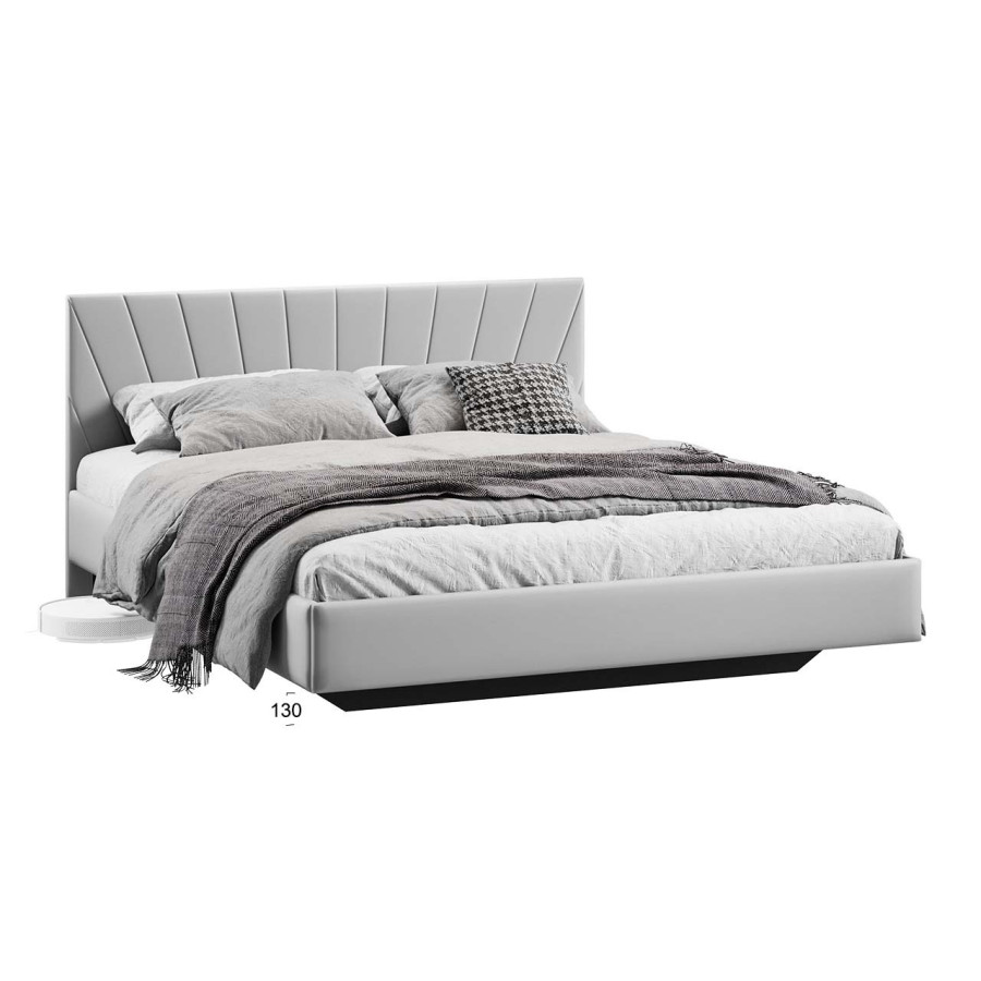 Кровать без ПМ «Эвори» Тип 1 (без подъемного механизма) Велюр Confetti Silver