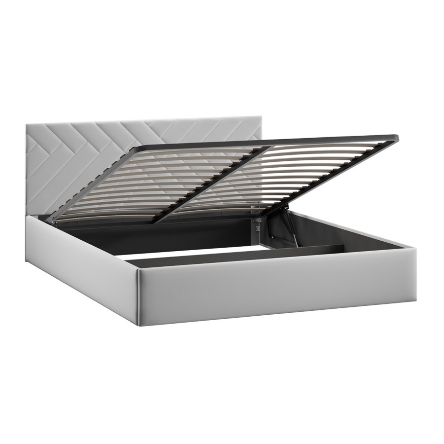 Кровать с ПМ «Кевия» Тип 1 (с подъемным механизмом) с заглушиной Велюр Confetti Silver