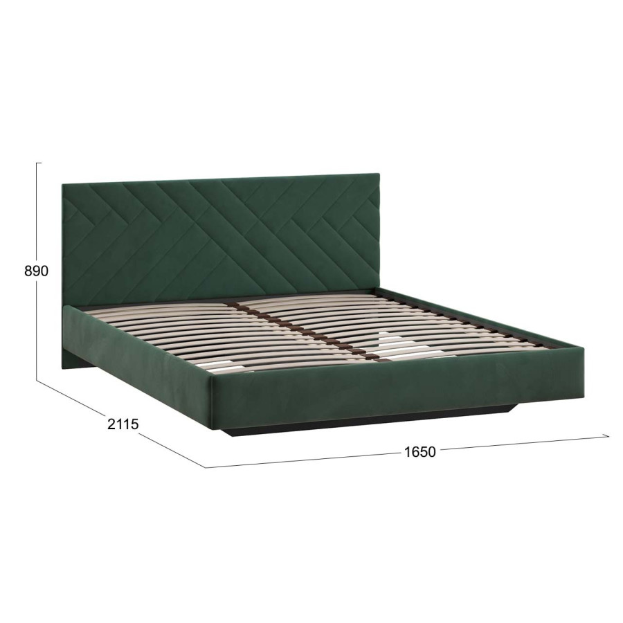 Кровать без ПМ «Кевия» Тип 1 (без подъемного механизма) Велюр Confetti Deep forest