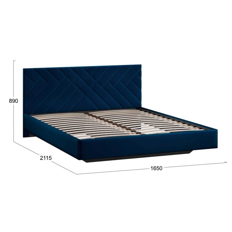 Кровать без ПМ «Кевия» Тип 1 (без подъемного механизма) Велюр Confetti Blue