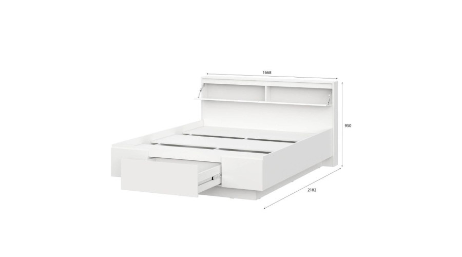 Кровать 1,6м "Одри" Белый