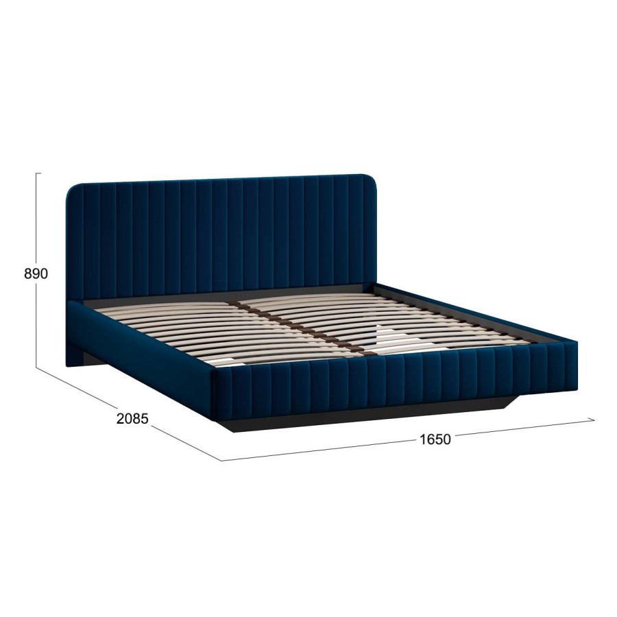 Кровать без ПМ «Шелли» Тип 1 (без подъемного механизма) Велюр Confetti Blue