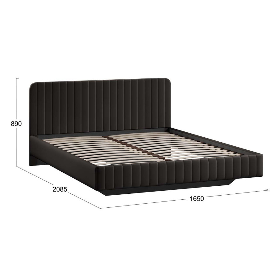 Кровать без ПМ «Шелли» Тип 1 (без подъемного механизма) Велюр Confetti Stone