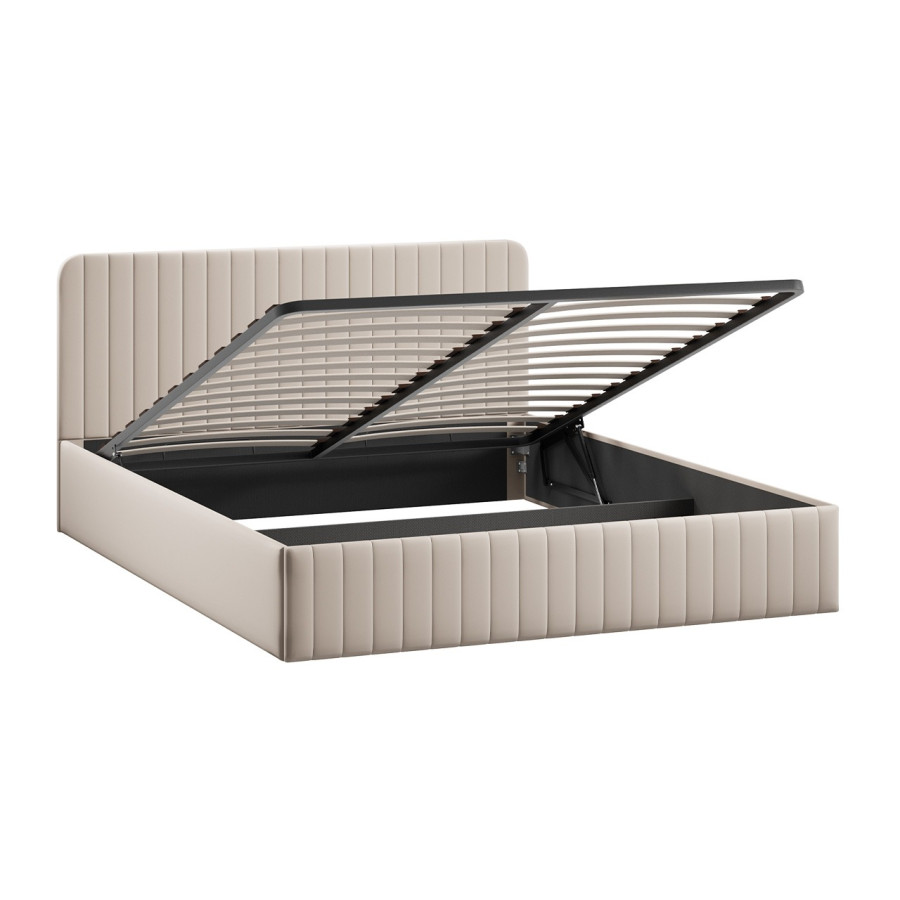 Кровать с ПМ «Шелли» Тип 1 (с подъемным механизмом) с заглушиной Велюр Confetti Cream