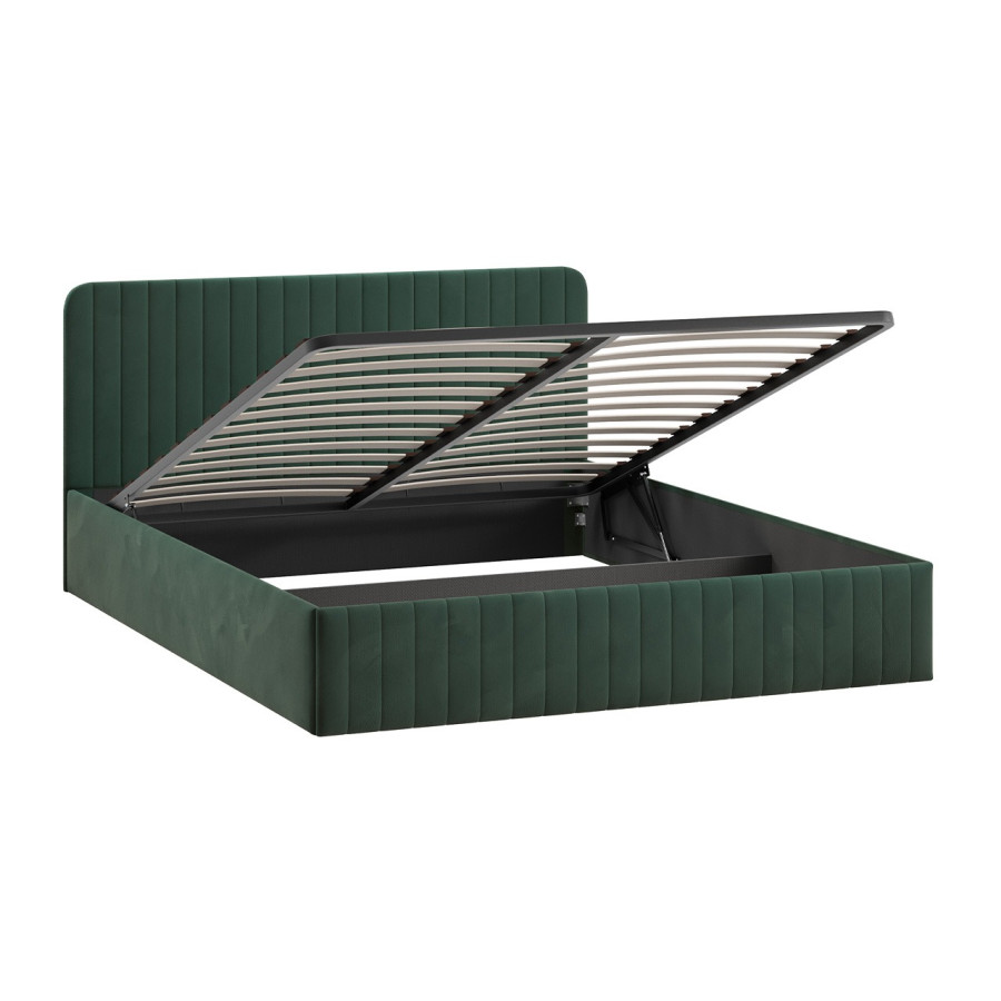Кровать с ПМ «Шелли» Тип 1 (с подъемным механизмом) с заглушиной Велюр Confetti Deep forest