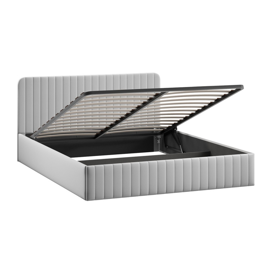 Кровать с ПМ «Шелли» Тип 1 (с подъемным механизмом) с заглушиной Велюр Confetti Silver