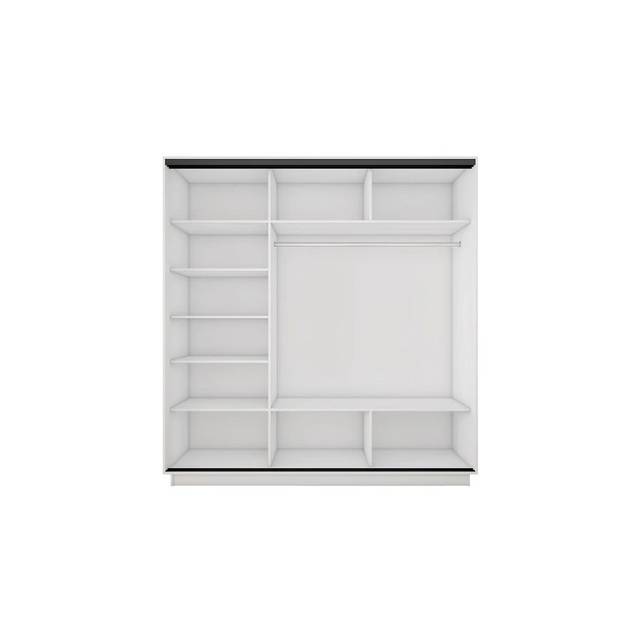 Шкаф-купе 3-х дверный «Румер-2» - СШК 3.210.70-11.11.11(Н) Белый снег, Черный профиль