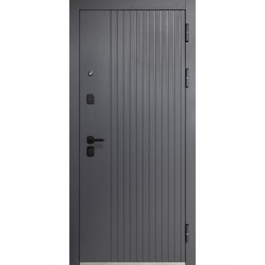 Дверь входная Luxor 2МДФ Вертикаль Зеркало Эмалит Белый 