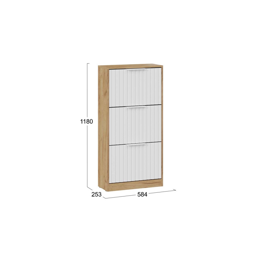 Тумба для обуви «Хилтон» - 303.011.000 Дуб Крафт золотой, Белый матовый