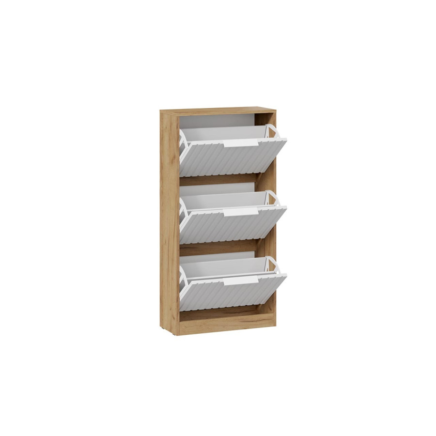 Тумба для обуви «Хилтон» - 303.011.000 Дуб Крафт золотой, Белый матовый