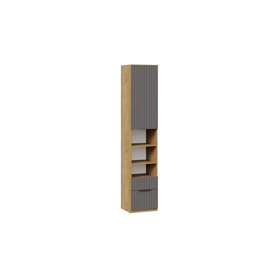 Шкаф комбинированный с 1 дверью (2 ящика) «Хилтон» Исп.2 - 404.004.000 Дуб Крафт золотой, Графит матовый