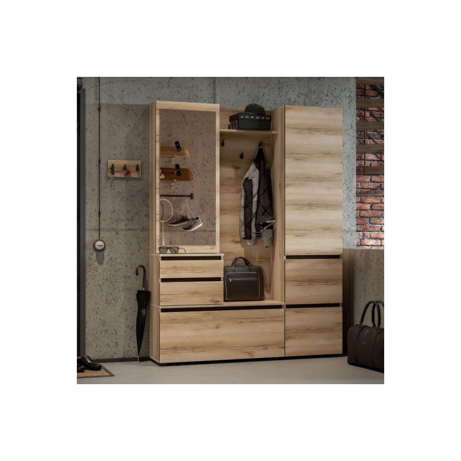 Вешалка с зеркалом "Берген" Дуб Венге, Дуб Делано