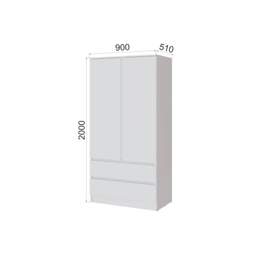 Шкаф двухстворчатый "Мэнкс" МГШ Белый c тиснением