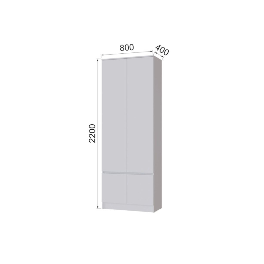 Шкаф двухстворчатый "Мэнкс" МПШ - 31 Белый c тиснением