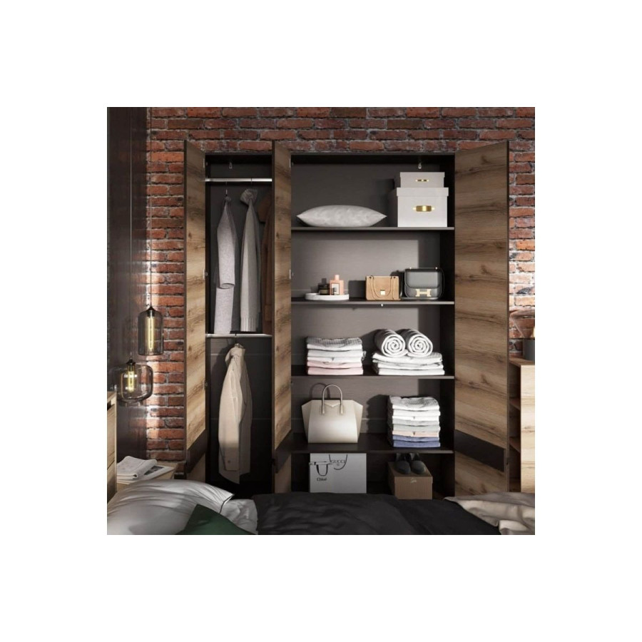 Шкаф трехстворчатый "Берген" Дуб Венге, Дуб Делано