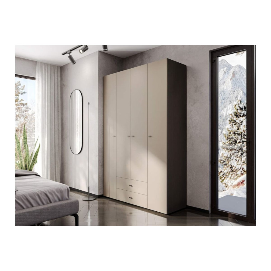 Шкаф четырёхстворчатый "ГИЗА" Дуб Венге, Меланж