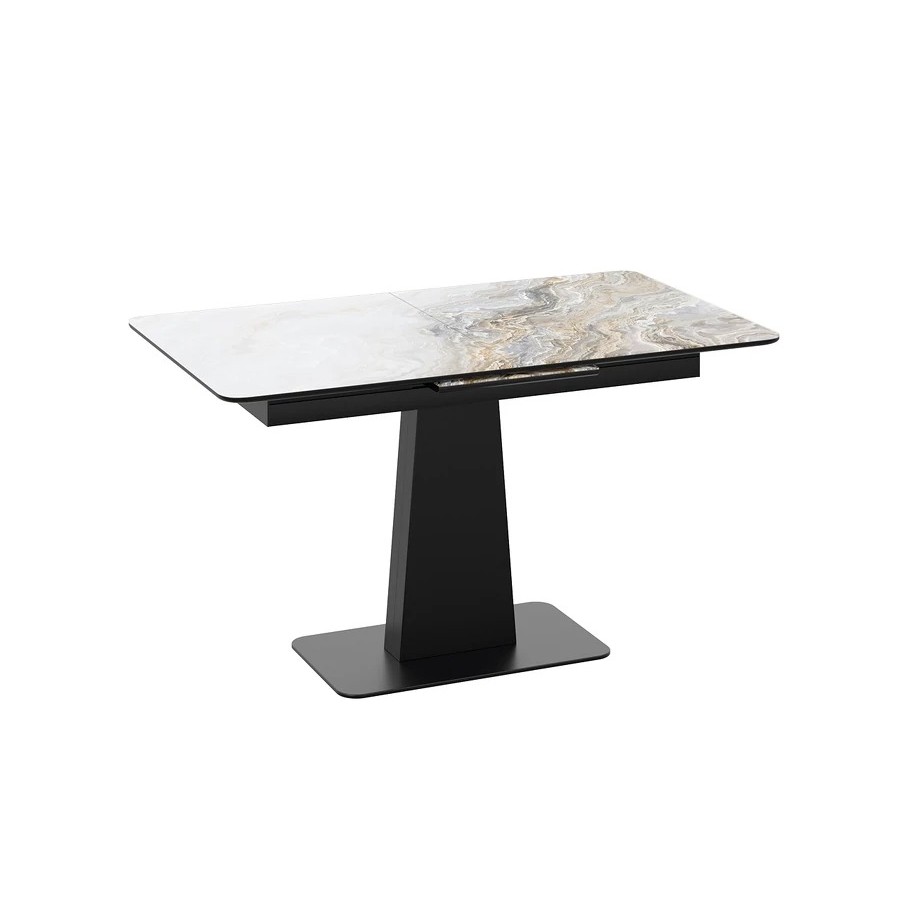 Стол обеденный «Бридж» Черный муар, Стекло глянцевое оникс