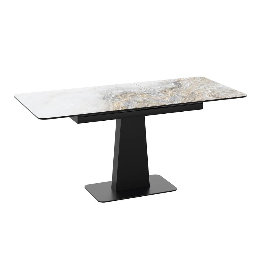 Стол обеденный «Бридж» Черный муар, Стекло глянцевое оникс