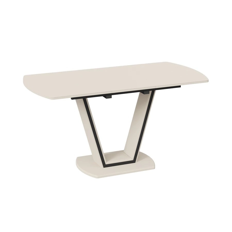 Стол обеденный «Дели» Тип 2 Бежевый софт, Стекло матовое бежевое